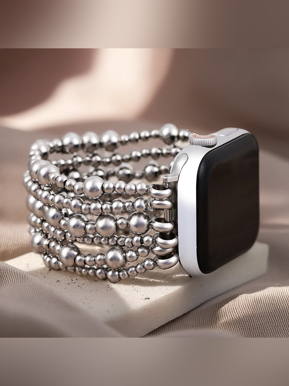 Cape Diablo Platinum Demure Stretch Apple Watch Strap NWOT - Picture 2 of 8
